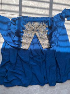 Beautiful Royal Blue Embroidered Gown