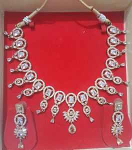 Exquisite CZ Necklace and Earring Set