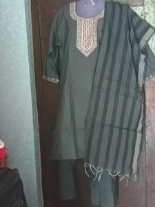 BrandNew NiceGreyKurti Set-Plazoo& Dupatta