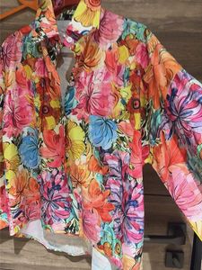 Vibrant Floral Print Button-Up Shirt
