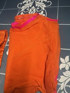 Stunning Orange Embroidered Kurta Set