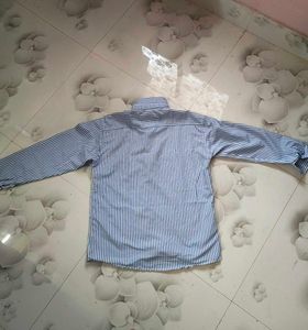 Blue Striped Button-Up Shirt