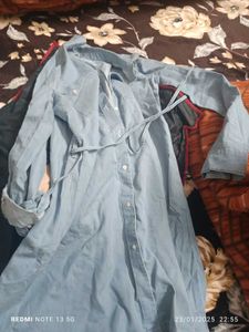 Light Blue Denim Shirt Dress