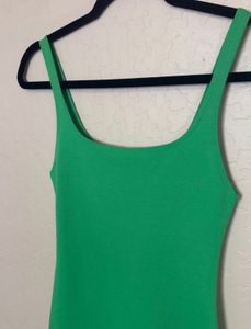 Zara Green Ribbed Tank Dress