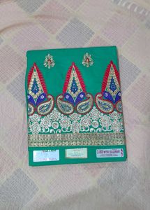 Green  Dress Material with salwar and net dupatta