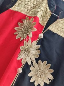 Red N Black Kurta Frock
