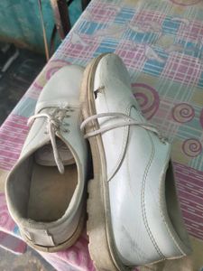 Pair of White &amp; Black Lace-Up school