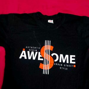 #buy 1 get one Red &amp;black Graphic Print T-Shi