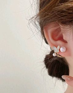 Elegant Butterfly Pearl Earrings