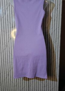 Chic Ribbed Collar Mini Dress