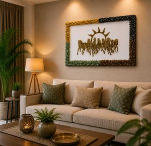 7 Horses Crystal Wall Art Frame