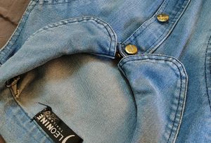 Denim Jumpsuit With Deep Front Pockets