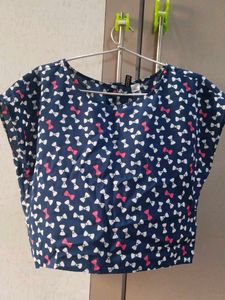 Cute Bow Print H&M brand Top