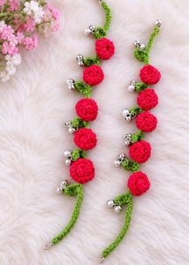 Handmade Crochet Rose Anklets