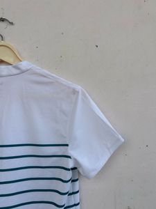 authentic Nike White Striped Polo T-Shirt