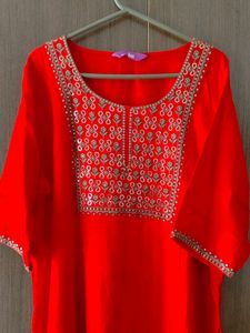 Xtra Love By Libas Bright Red Colour Kurti