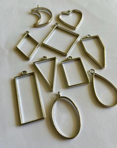 Silver Blanks/Bezel Diy/Resin - Set Of 10