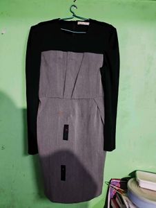 Chic Grey & Black Dress