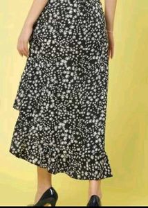 Floral Print High-Low Skirt