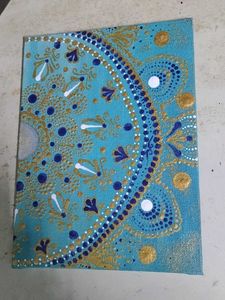 Hand-Painted Mandala Canvas Art