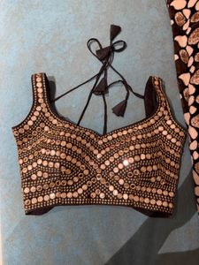 Embellished Black Saree Blouse