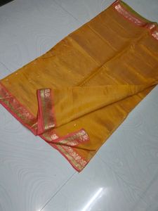 Pure Gadwal Silk Zari Woven Saree💛🧡