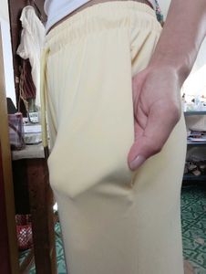 Light /butter Yellow casual pants / trousers