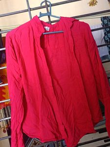 Casual Long Sleeve Shirt - Maroon