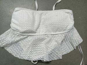 White Lace Bikini Top
