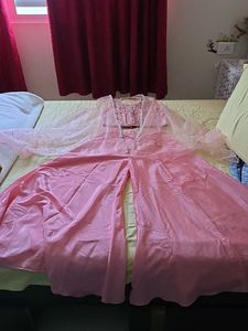 Pink Embroidered  palazzo set