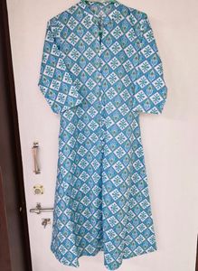 Blue A Line Slit Kurta With Pant (Set Of 2)