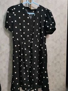 Classic Black & White Polka Dot Dress