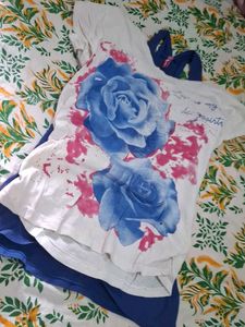 White Rose Print T-Shirt