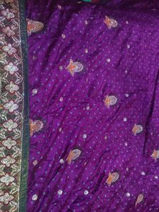 Vibrant Purple Embroidered Saree