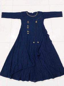 fixed price Elegant Navy Blue Ethnic Gown