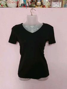DEFACTO Women's Black Tshirt/Top