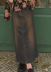 Vintage Denim Maxi Skirt