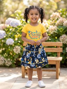 Cute Girls' Tops and Skirt Set