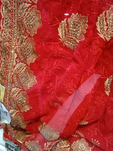 Red Embroidered Saree