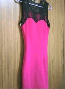 Hot pink bodycon one piece with lagging