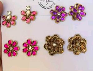 Earrings studs  Set of  four