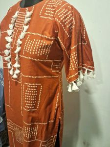 Cotton daily  wear Rust  kurta