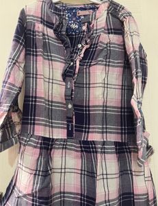 Checker pattern Shirt Dress By Coolclub