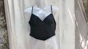 41209. Chic Black Lace Trim Cami Top