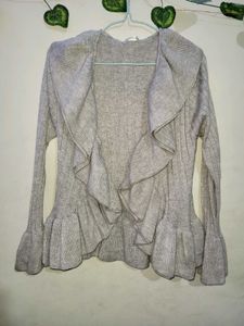 Elegant Ruffle Cardigan Top