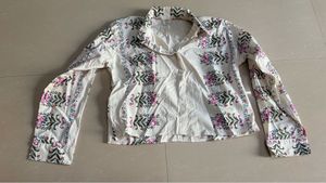 Boho Floral Print Button-Up Shirt