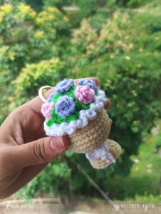 Crochet Bouquet Keychain