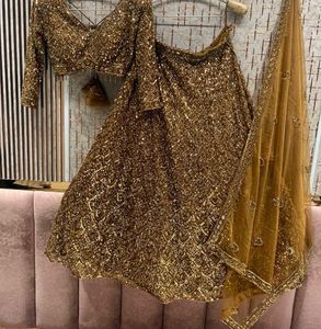 Golden Sequin Lehenga Choli