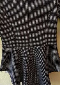 polki dots v neck shape stretchable top in black c