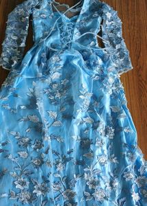 Stunning Blue Embroidered Gown